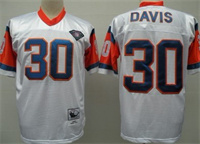  Denver Broncos #30 Terrell Davis White 75TH Throwback Jersey 