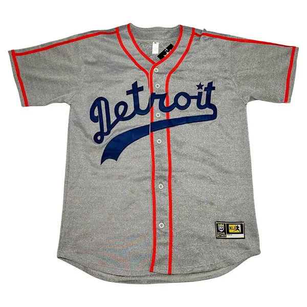  Detroit Stars Custom Gray Wool Cheap Stitched NLB Jersey 