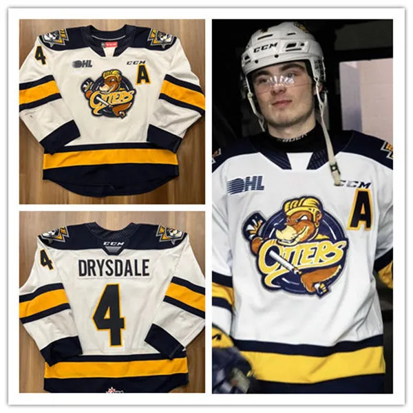  Erie Otters #4 Jamie Drysdale 2019-20 White Jersey 