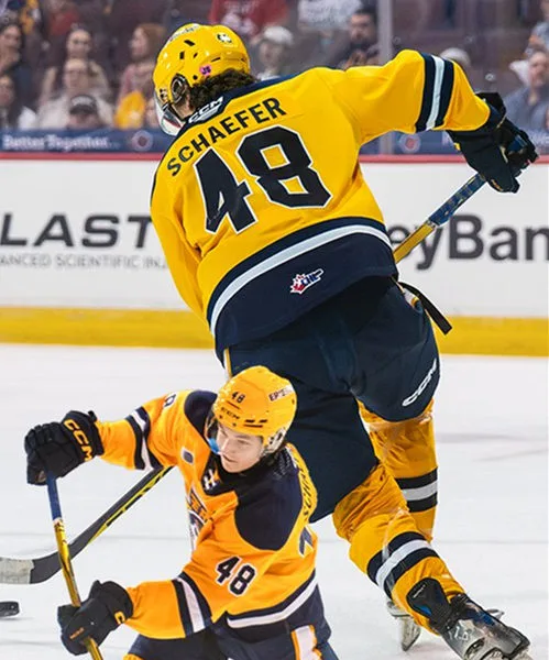  Erie Otters #48 Matthew Schaefer CCM 2024 Gold Jersey 
