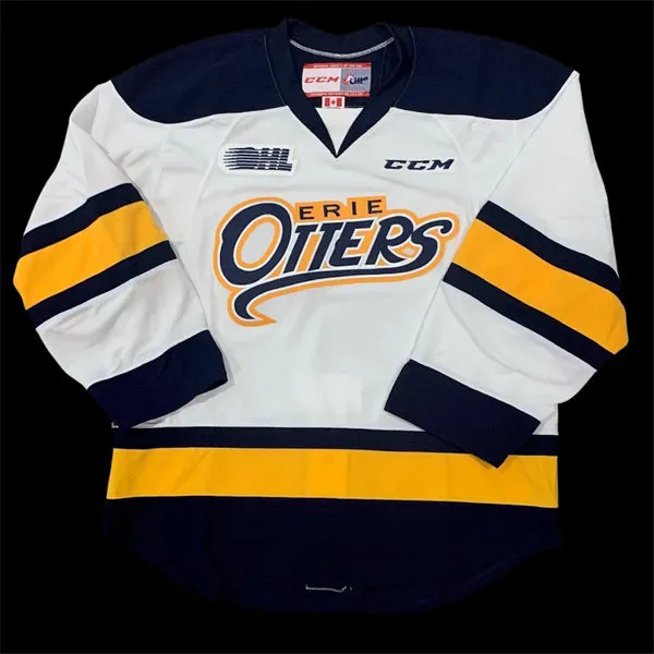  Erie Otters Custom CCM 2018-19 White OHL Jersey 