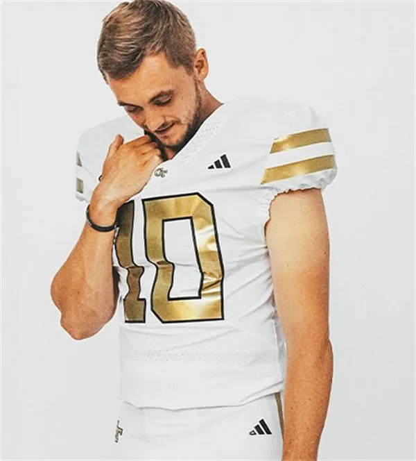  Georgia Tech Yellow Jackets Custom Adidas 2025 White Football Game Jersey 