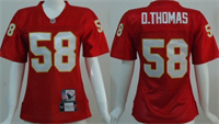  Kansas City Chiefs # Derrick Thomas Red Throwback Womens Team Jersey 