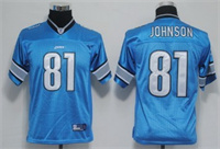  Kid's Detroit Lions #81 Calvin Johnson Light Blue Jersey 