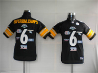  Kid's Pittsburgh Steelers #6 Superbowl Champs BLack Reebok Jerseys 