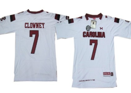  Kid's South Carolina Gamecocks #7 Jadeveon Clowney 2013 White Jersey 