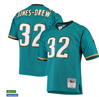  Men's 2008 Jacksonville Jaguars #32 Maurice Jones-Drew Mitchell & Ness Teal NFL Throwback Football Jersey 