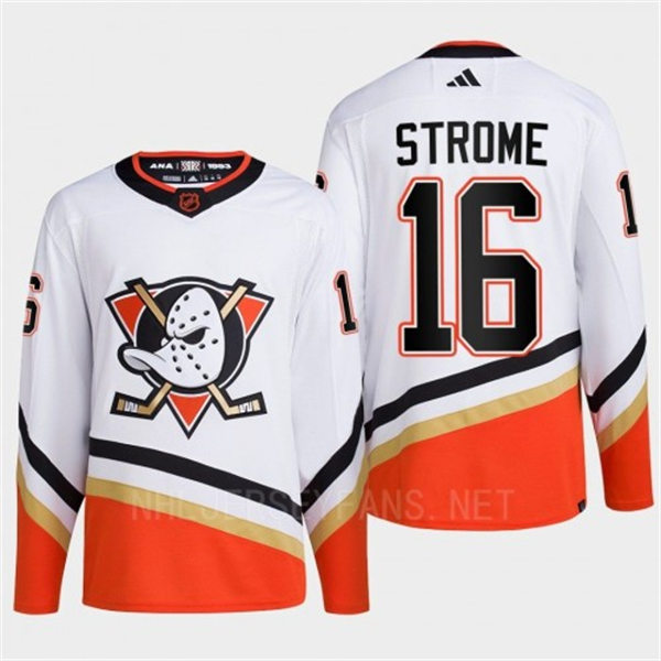  Men's Anaheim Ducks #16 Ryan Strome White 2022 Reverse Retro Primegreen Jersey 