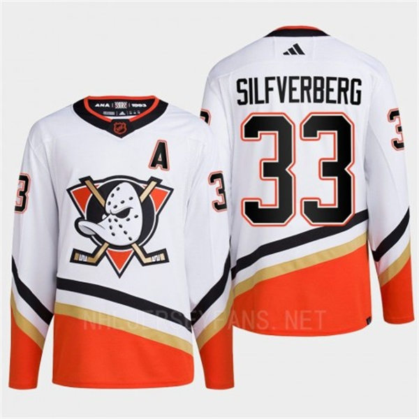  Men's Anaheim Ducks #33 Jakob Silfverberg White 2022 Reverse Retro Primegreen Jersey 