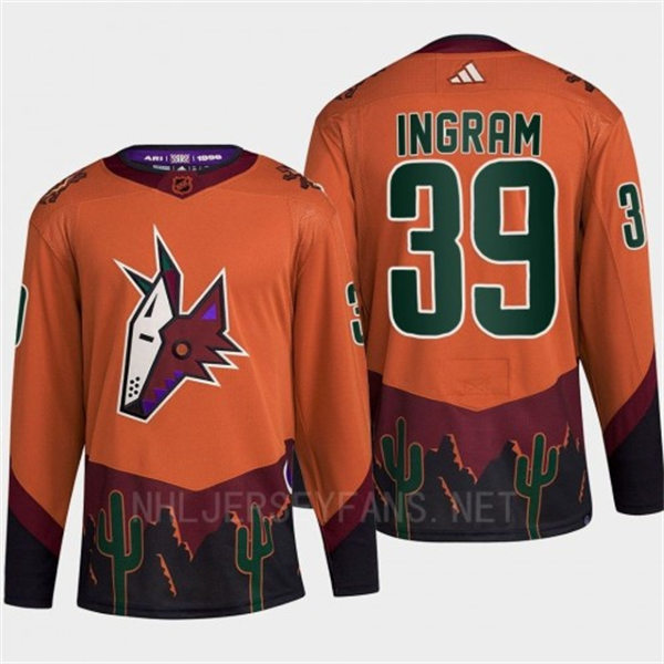  Men's Arizona Coyotes #39 Connor Ingram Orange Maroon 2022 Reverse Retro Primegreen Jersey 