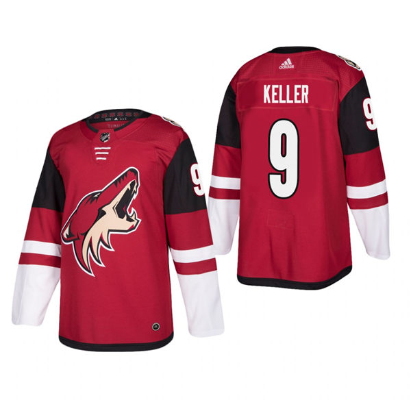  Men's Arizona Coyotes #9 Clayton Keller Sitched Adidas Home Maroon Jersey 