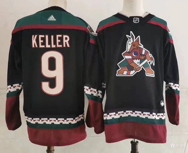  Men's Arizona Coyotes #9 Clayton Keller adidas Black Alternate Retro Jersey 