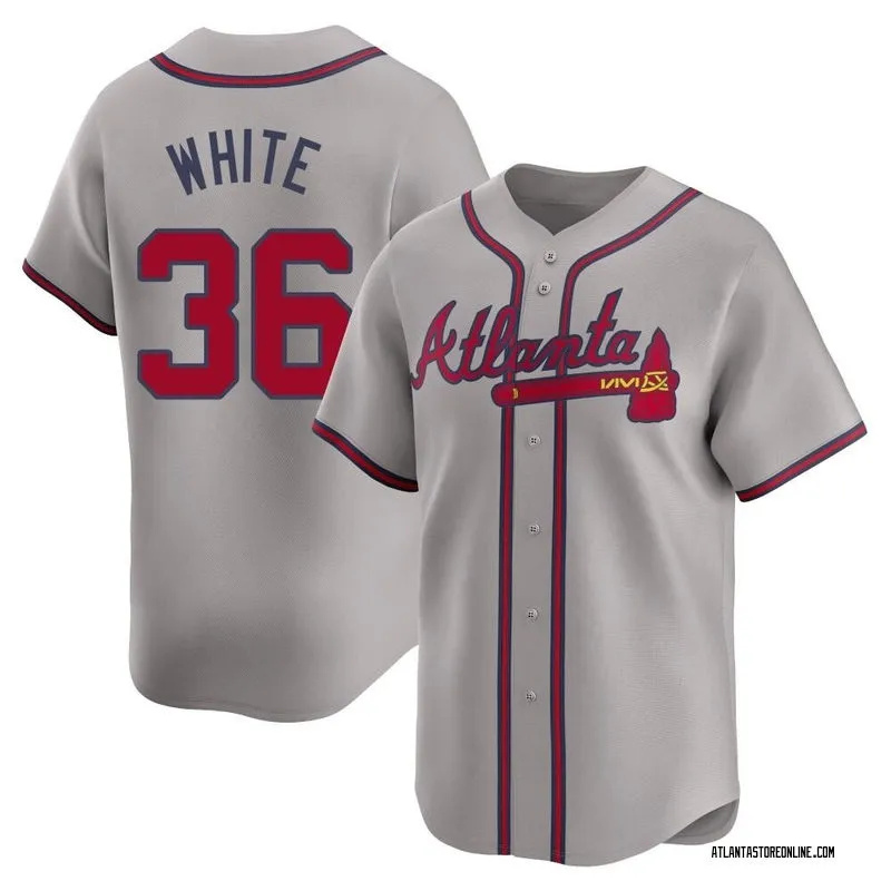  Men's Atlanta Braves #36 Eli White Nike Gray Away Limited Jersey 