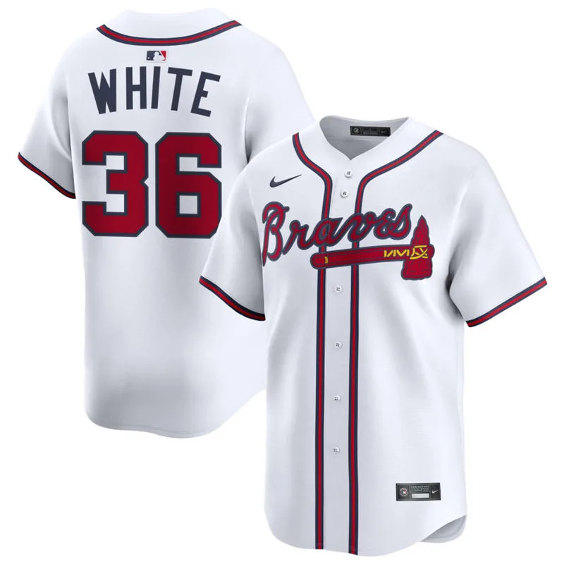  Men's Atlanta Braves #36 Eli White Nike Home White Limited Jersey 