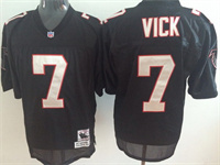  Men's Atlanta Falcons #7 Michael Vick Black Mitchell & Ness Throwback Vintage Football Jersey 