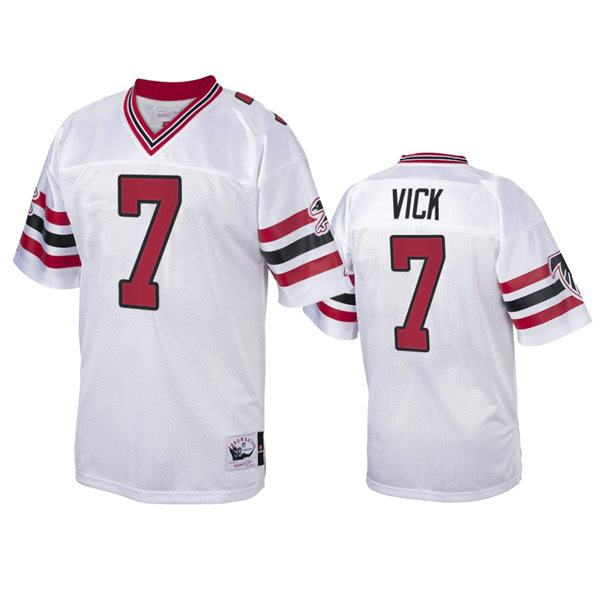  Men's Atlanta Falcons Retired Player #7 Michael Vick 1989 White Authentic Throwback Jersey 