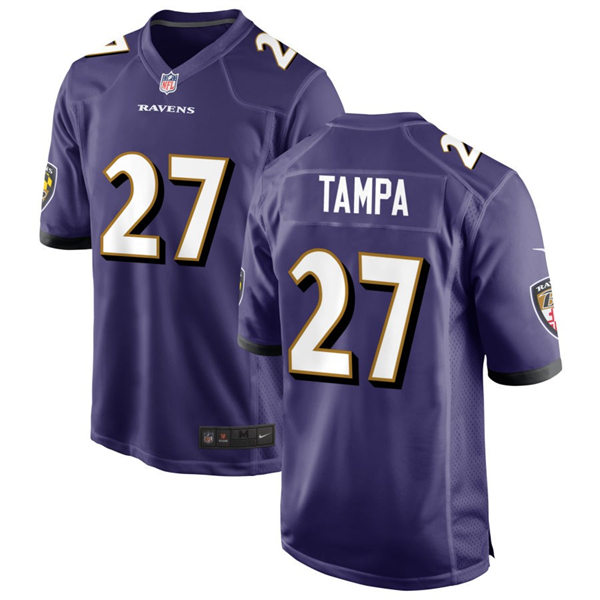  Men's Baltimore Ravens #27 T. J. Tampa Nike Purple Vapor Limited Player Jersey 