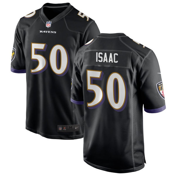  Men's Baltimore Ravens #50 Adisa Isaac Nike Black Alternate Vapor Limited Player Jersey 