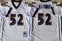  Men's Baltimore Ravens #52 Ray Lewis Mitchell & Ness 2004 Throwback Jersey -White 