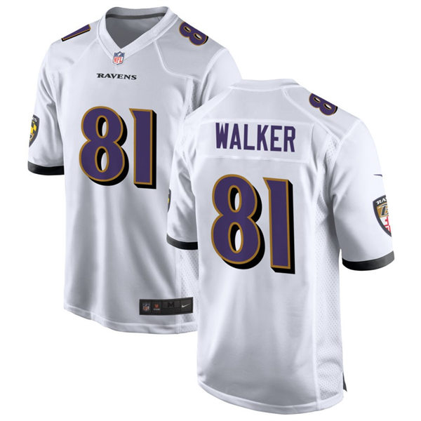  Men's Baltimore Ravens #81 Devontez Walker Nike White Vapor Limited Player Jersey 