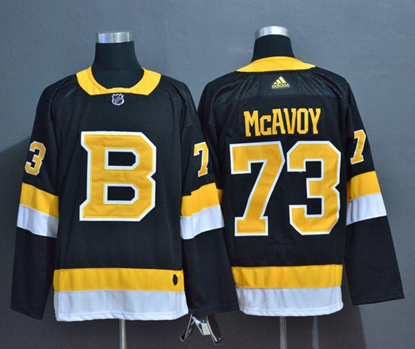  Men's Boston Bruin #73 Charlie McAvoy adidas Third Black Retro 1948 Jersey 