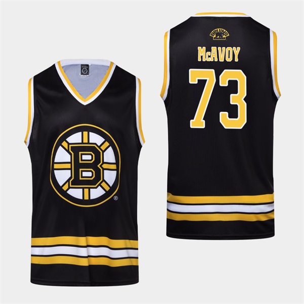  Men's Boston Bruins #73 Charlie McAvoy Black Home #73 Hockey Tank 