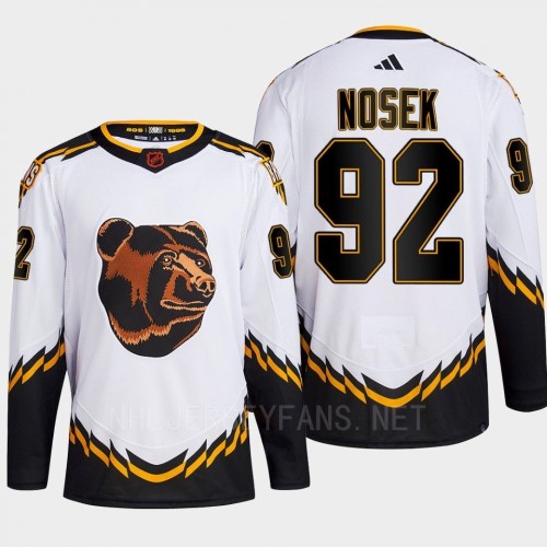  Men's Boston Bruins #92 Tomas Nosek White 2022 Reverse Retro Primegreen Jersey 