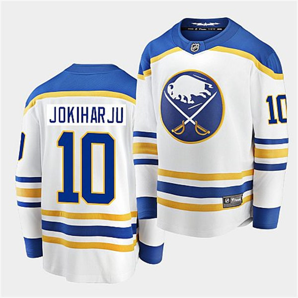  Men's Buffalo Sabres #10 Henri Jokiharju Adidas White Away Player Jersey 