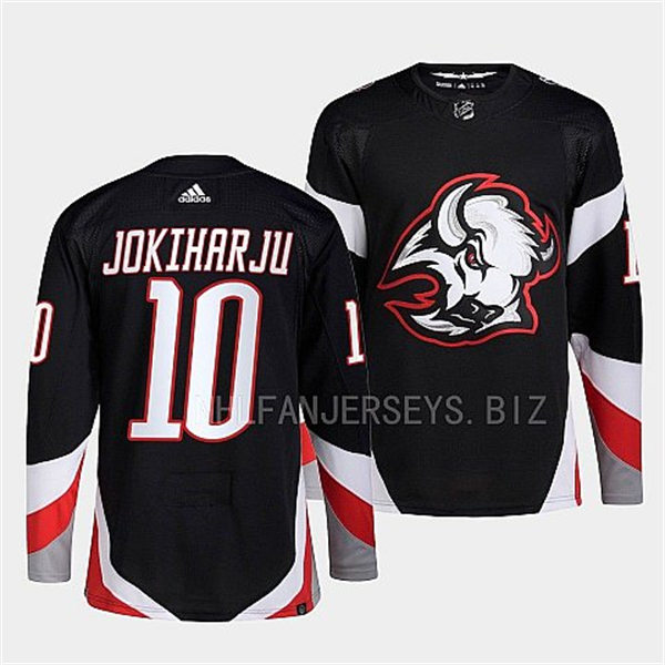  Men's Buffalo Sabres #10 Henri Jokiharju Black alternate 2022-23 Goathead Jersey 