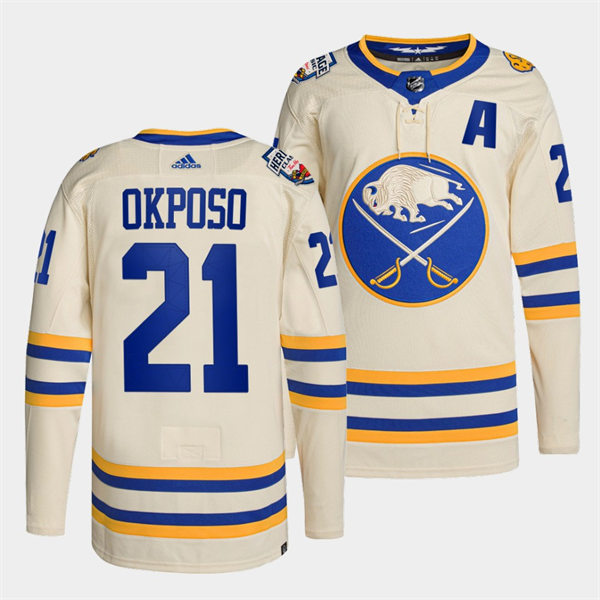  Men's Buffalo Sabres #21 Kyle Okposo Cream 2022 NHL Heritage Classic Premier Player Jersey 