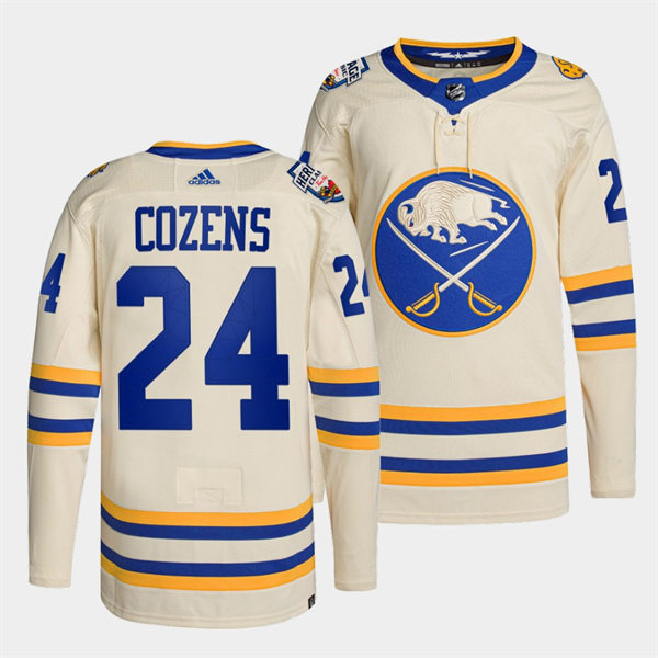  Men's Buffalo Sabres #24 Dylan Cozens Cream 2022 NHL Heritage Classic Premier Player Jersey 
