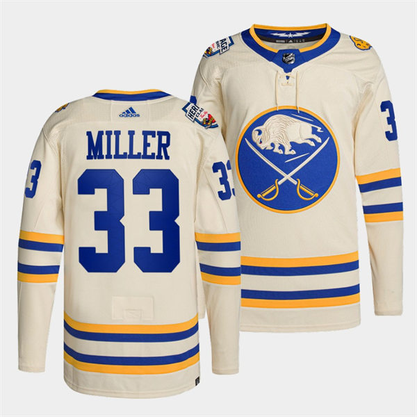  Men's Buffalo Sabres #33 Colin Miller Cream 2022 NHL Heritage Classic Premier Player Jersey 