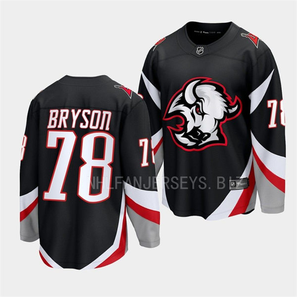  Men's Buffalo Sabres #78 Jacob Bryson Black alternate 2022-23 Goathead Jersey 