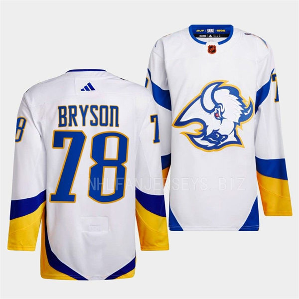  Men's Buffalo Sabres #78 Jacob Bryson White 2022 Reverse Retro Primegreen Jersey 