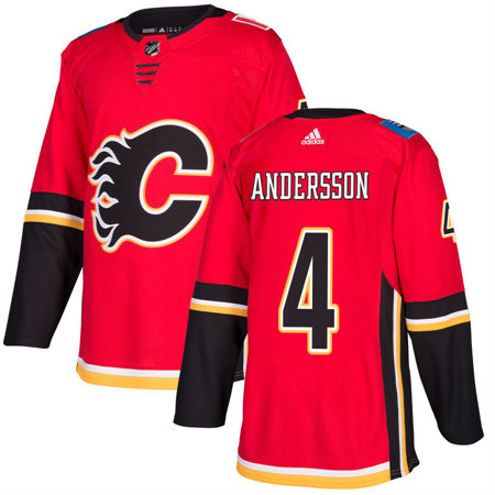  Men's Calgary Flames #4 Rasmus Andersson adidas Red Black Alternate Jersey 