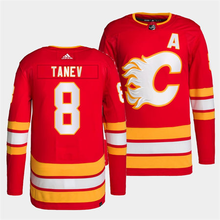  Men's Calgary Flames #8 Christopher Tanev adidas Red Home Player Jersey 