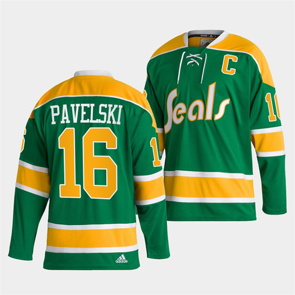  Men's California Golden Seals #16 Joe Pavelski adidas Green Team Classics Jersey 