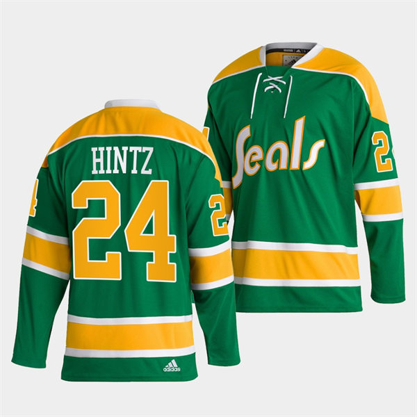  Men's California Golden Seals #24 Roope Hintz adidas Green Team Classics Jersey 