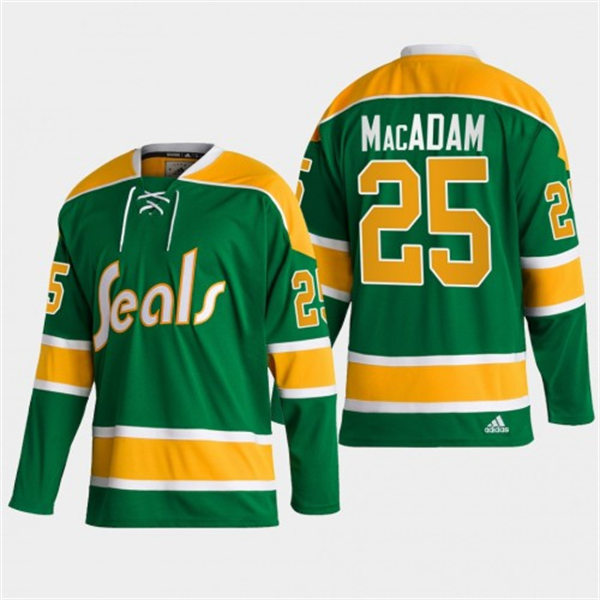  Men's California Golden Seals #25 Al MacAdam adidas Green Team Classics Jersey 
