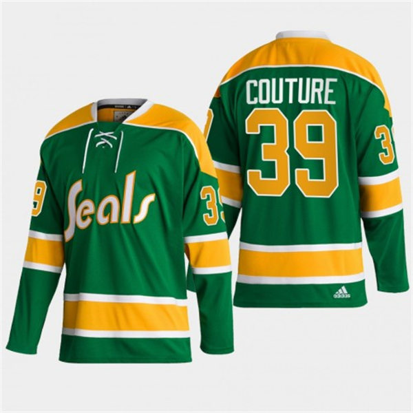  Men's California Golden Seals #39 Logan Couture adidas Green Team Classics Jersey 