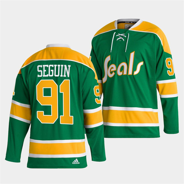  Men's California Golden Seals #91 Tyler Seguin adidas Green Team Classics Jersey 