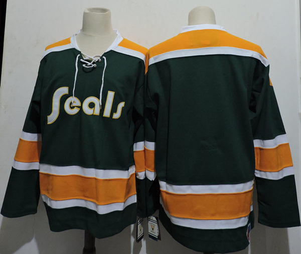  Men's California Golden Seals Blank 1972 CCM Vintage Throwback NHL Jersey 