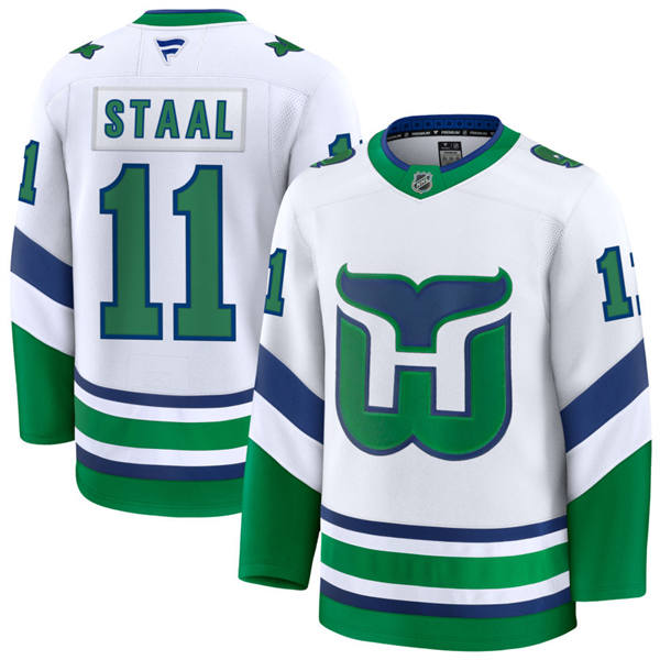  Men's Carolina Hurricanes #11 Jordan Staal White Fanatics Throwback Premium Jersey 