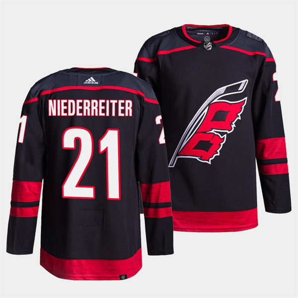  Men's Carolina Hurricanes #21 Nino Niederreiter Adidas Black Alternate Player Jersey 