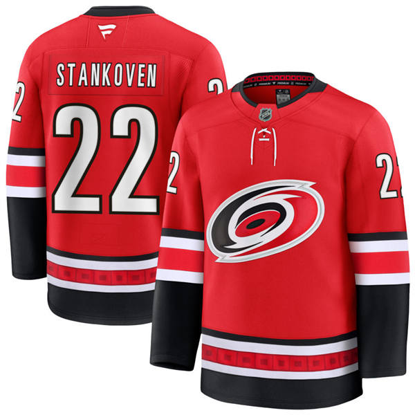  Men's Carolina Hurricanes #22 Logan Stankoven Fanatics Alternate Red Primegreen Player Jersey 