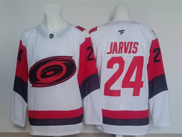 Men's Carolina Hurricanes #24 Seth Jarvis Fanatics 2025 White Away Premium Player Jersey 
