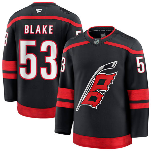  Men's Carolina Hurricanes #53 Jackson Blake Fanatics Black Home Player Jersey 