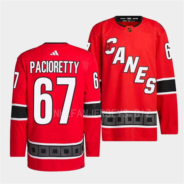  Men's Carolina Hurricanes #67 Max Pacioretty Red 2022 Reverse Retro Primegreen Jersey 