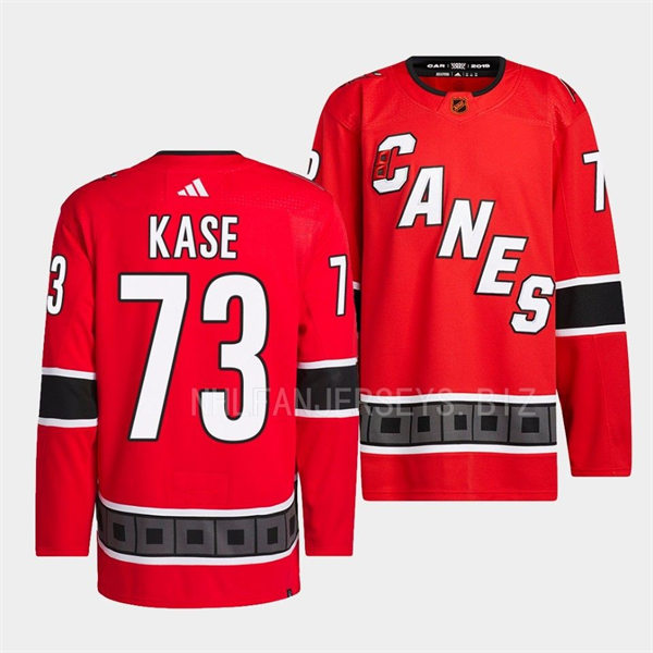  Men's Carolina Hurricanes #73 Ondrej Kase Red 2022 Reverse Retro Primegreen Jersey 