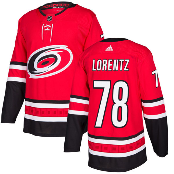  Men's Carolina Hurricanes #78 Steven Lorentz Adidas Home Red Primegreen Player Jersey 